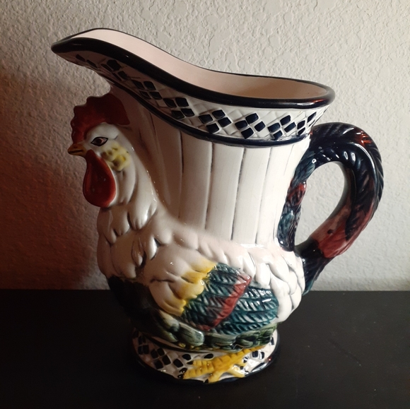 GORGEOUS VTG CBK Ceramic 8" Rooster Pitcher. - Picture 14 of 14